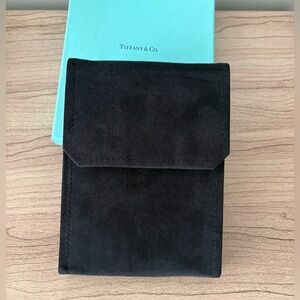 Tiffany & Co. Dark Blue Suede Satin Necklace Presentation Case